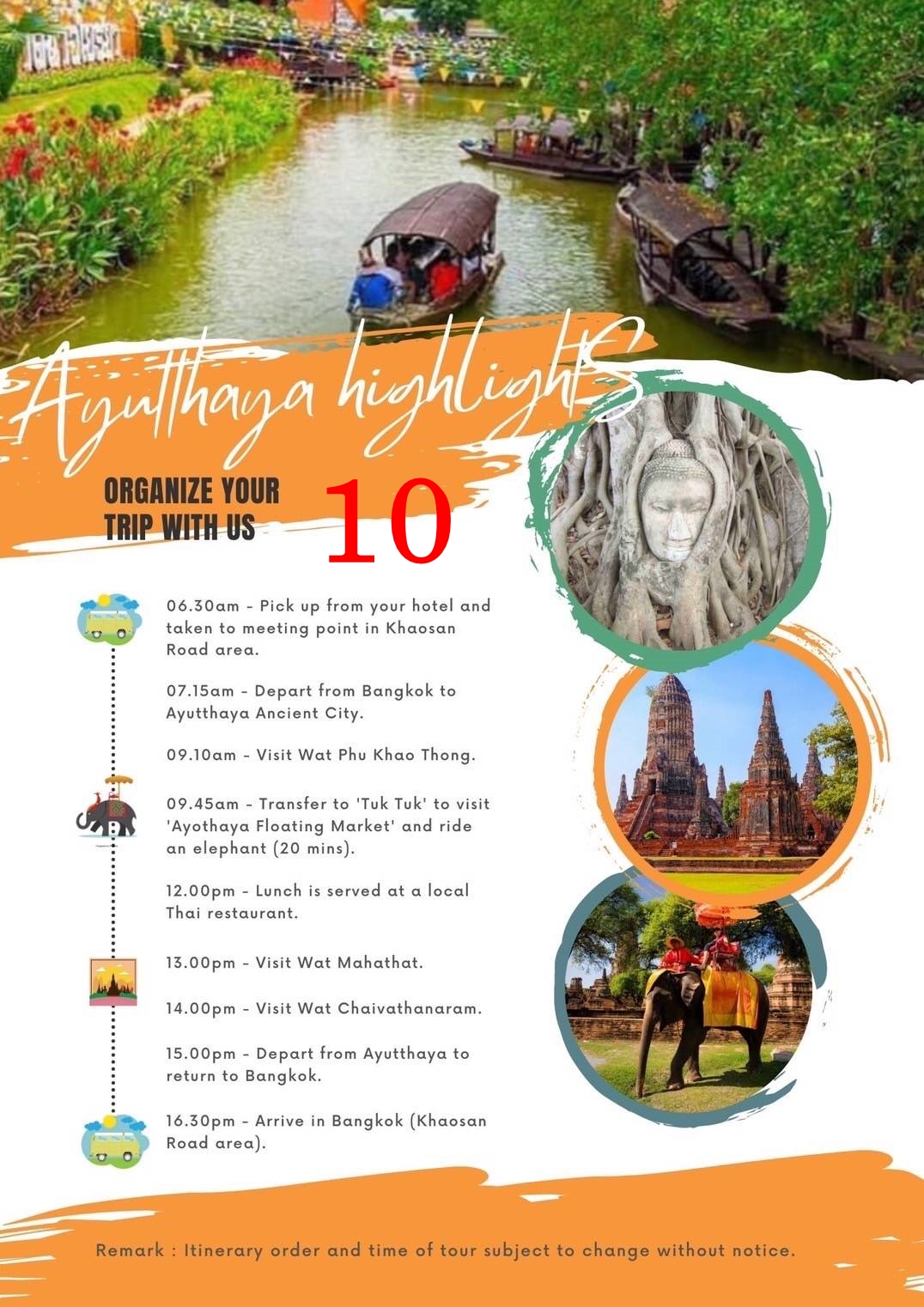 AYUTTHAYA FULL DAY + HIGHLIGHT + LUNCH